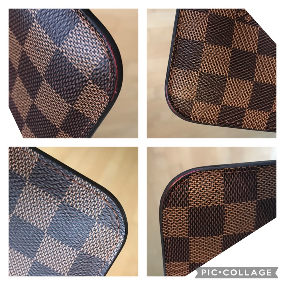 Sold!❤️ Louis Vuitton Neverfull Pouch Mm GM Damier Ebene w/Crossbody Hardware - Picture 12 of 16